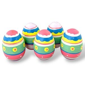 Set of 5 Hand Painted Easter Eggs Decorative Spring Holiday Display